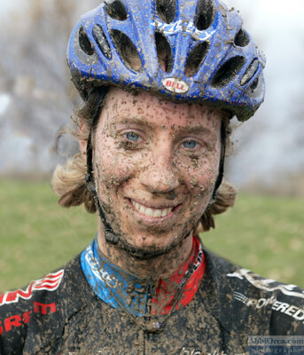 Rachel Lloyd after race. Faces of cross. — AbbiOrca cycling race photography