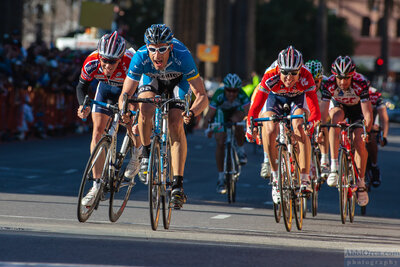 George Hincapie (Discovery Channel) wins with Davitamon-Lotto's Chris Horner and Josep Jufre Pou right behind. Tour of California. San Jose, California, 2006 — AbbiOrca cycling race photography