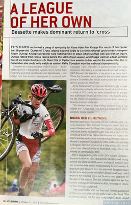 VeloNews Lyne Bessette article — AbbiOrca published cycling photography