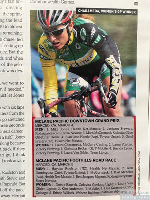 Laura Charameda VeloNews article — AbbiOrca published cycling photography